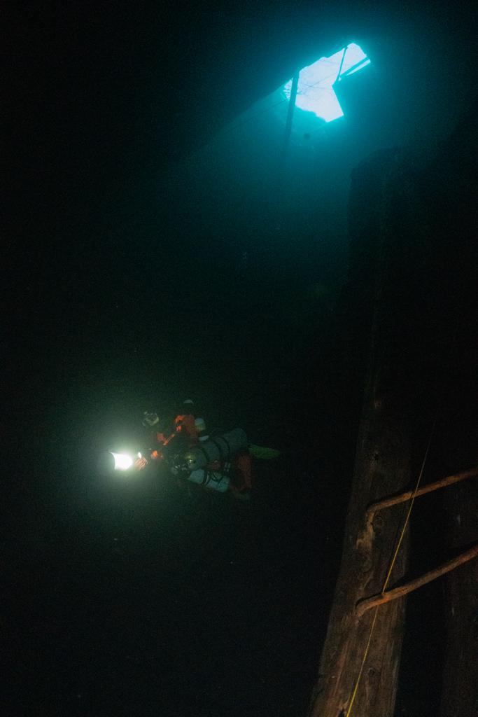 Diver under platform